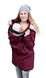 Viva la Mama - Umstandsjacke Babytragejacke Softshell Herbst Winter warm wasserdicht - MELLORY - bordeaux - M