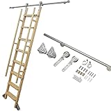 Pipi Zhu Gleitbibliotheksleiter Hardware Kit - Rolling Bibliotheksleiter Hardware-Kit - Gleitbibliothek Leiter Hardware, Mit Rollen Gleitet Der Scheunentorbeschlag Aus Edelstahl Leise Und Reibungslos