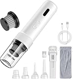 Topipop Handstaubsauger -21000Pa 5-in-1 Akku Autostaubsauger, Stark Saugkraft & Wiederaufladbarer Handsauger mit Waschbar Filter,Mini Hand Staubsauger mit LED-Licht für Haus,Büro,Tierhaare,Küche,Auto