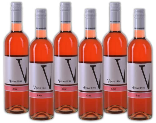 VIPAVA 1894 Roséwein Qualitätswein 2022, von Hand gelesener trockener Wein (6 x 0.75 l)