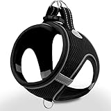 Joytale Hundegeschirr, Reflektierend Weich Gepolstert Hunde Geschirr, Air-Mesh Atmungsaktiv Brustgeschirr für Katze Welpen, Kleine Hunde, XXS, Schwarz