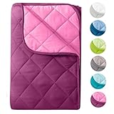 wometo Microfaser Sommer Steppbett Wende-Design 155x220 OekoTex – lila und pink Kochfest 95° Sommerbettdecke für Camping und heiße Tage I ohne Bezug verwendbar I farbig & bunt