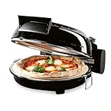 GOURMETmaxx Elektrischer Pizza-Ofen | Bis zu 420°C - Mit Pizzastein, Temperatureinstellung & 30min. Timer | Der Minibackofen ist ideal zum Backen von Pizza, knusprigen Brot und mehr | 1800W [⌀ 30 cm]