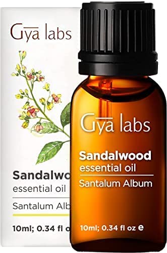 Gya Labs Ätherisches Sandelholzöl für Diffuser (10 ml) – 100 % reine ätherische Sandelholzöle in therapeutischer Qualität für Haut, Massage, Schlaf, Parfüm und Haare