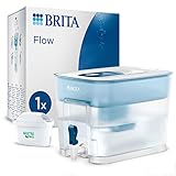 BRITA Flow Wasserfilter XXL mit Zapfhahn (8,2l) inkl. 1x MAXTRA PRO All-in-1 Kartusche – Wasserfilterstation zur Reduktion von Kalk, Chlor, Metalle wie Blei & Kupfer im Leitungswasser