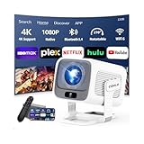 Quilted Northern Beamer, 4K Full HD 1080P Mini Projector, 180°Dreh Videoprojektor Unterstützt 2.4/5G Dual WiFi6
