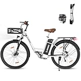 ELEKGO 28 Zoll E-Bike Elektrofahrrad, 7-Gang-Getriebe, 36V Abnehmbarer Akku, City Bike mit Geschwindikeit bis 25km/h，LCD-Display，Ausgestattet mit stoßdämpfenden Gabeln