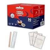 Lavazza Set mit 50 Kaffeekapseln für Creme und Geschmack + 50 Kaffeekapseln + 50 Zuckerbeutel – süßer Kaffee mit Geschmack