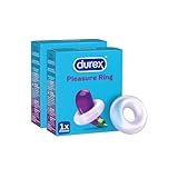 Penisring 2er Set, dehnbarer Penisring aus angenehm weichem Silikon für längeres Vernügen, 2 Stück Durex Pleasure Ring