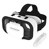 VR Brille für Handy,Virtual Reality 3D Headset,mit Bluetooth Fernbedienung Erleben Spiele,kompatibel IOS Android Handy 4,7-6,6 Zoll für iPhone15/14/13/12,Samsung S24/S23/S22/S10