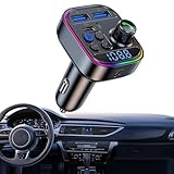 Bluetooth 5.3 FM Transmitter,KFZ Bluetooth Adapter【30W PD & 18W QC 3.0】 Universelles Auto Ladegerät,Freisprechanlage Bluetooth Adapter Auto,Unterstützt Bluetooth & U-Disk