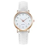 AOOSU Damenuhr Leder, Damen Analog Quarz Uhr mit Leder Armband, Uhren Damen Einfache Business Klassische Armbanduhr Lässig Quarzuhr Kleideruhr Nachtlicht