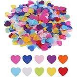 Herz Konfetti Bunt 100g, 8000+ Stück, 2.5cm Konfetti Groß Geburtstag, Mehrfarbig Herz Streudeko für Geburtstag Hochzeit Party Dekoration Confetti