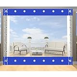 Schwere Ausführung Transparente Planen Seitenteile, 100% wasserdicht, durchsichtige Plane mit Tüllen, Anpassbare Größe für Pergola, Veranda, Gartenhaus, Terrasse, 3,3 x 4 m