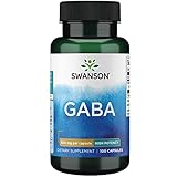 Swanson GABA (Gamma-Aminobuttersäure), 500mg, hochdosiert, 100 Kapseln, Laborgeprüft, Sojafrei, Glutenfrei, Ohne Gentechnik