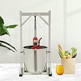 VYUJHNBG Frucht Wein Presse Edelstahl Zider Presse Mit Hydraulikjack - Herstellung Von Zubehör Und Ausrüstung Für Apfel/Wein/Karottensaft Herstellung