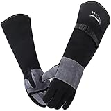 ARCCAPTAIN Schweißerhandschuhe 60cm Hitze-/Feuer-beständige Geschmiedete Handschuhe für Stick, Mig, Tig, Forge, BBQ, Grill, Kamin, Holzofen, Ofen, Topf