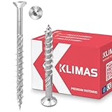 KLIMAS Holzschrauben Torx - Spanplattenschrauben Weiß - Senkkopfschrauben - Terrassenschrauben - Universalschrauben - Dachkonstruktion Schrauben Set - Holzschrauben 5x80 mm 200 Stück