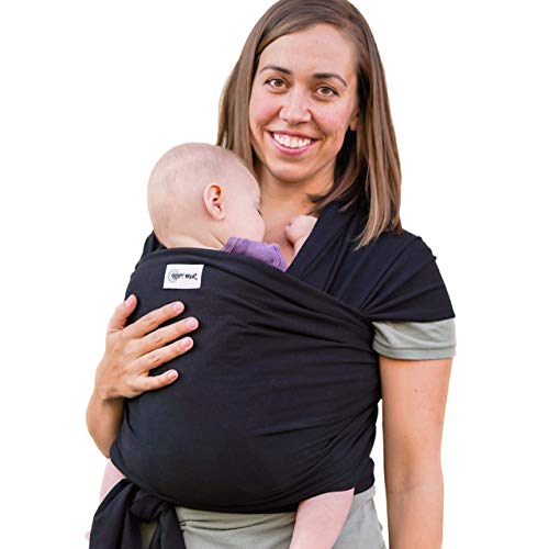 Sleepy Wrap - Black - Komfortable Babytragetasche aus Baumwolle für Neugeborene bis 35 lbs