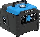 Güde Inverter Stromerzeuger ISG 1200-1 Q (4-Takt Motor, Benzin, 1,3/1,76 (kW/PS), 1x 230V, 2x USB, max. 1200W, Laufzeit bis 6 h, Tank 3 l, Überlastungsschutz, LED-Display, Zubehör, Gewicht 12,4 kg)