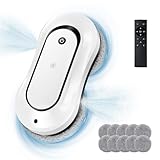 jnerkert Fensterputzroboter mit doppeltem Wasserspray, Dual Side Spray Fensterreinigungsroboter mit 70ml ml Dual Tank, Intelligenter Fenstersauger für Innen/Außen Hochhausfenster (White)