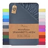 Mikrofaser SPANNBETTLAKEN zum Sparpreis! viele Größen und Farben Markenware (Bettlaken 90x200-100x200 cm, anthrazit grau)