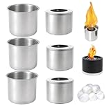 9 Artikel Edelstahl Bio Ethanol Brenne,Innenbecher + Außenbecher + Glasfaserwolle,Edelstahl Brennkammer,Ethanol Brennkammer,Bioethanol Brenner,Geeignet Für Den Innen- Und Außenbereich