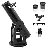 Omegon Dobson Teleskop Advanced N 203/1200 | Beeindruckende Vergrößerung | Für weitreichende astronomische Beobachtungen | Leicht bedienbar | Teleskop für Einsteiger und Fortgeschrittene