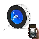 Gasmelder WLAN, Gaswarnmelder für Haushalt, Kompatibel mit Stadtgas/Methan/Propan/Butan/Erdgas/LPG Flüssiggas, 85dB Alarm, App Kompatibel, EN 50194 Zertifiziert