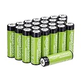 Amazon Basics AA-Batterien, wiederaufladbar, 2000 mAh, 24 Stück, vorgeladen