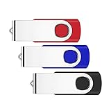 USB Stick 2GB 3 Stück,Fesaymi USB 2GB 2.0 Flash-Laufwerk Mehrfarbig Speicherstick 360 ° Drehun Hi-Speed Memory Stick Mit Schlüsselband (1GB, 3er Pack)