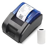 Bisofice Bondrucker 58mm USB/Bluetooth Bondrucker Desktop Thermodrucker Belegdrucker mit 1 Rollen Papier, Kompatibel mit Windows/Linux/Mac/Android/iOS,Unterstützung ESC/POS-Befehl