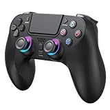 Wireless Controller für PS4, Game Controller Kompatibel mit PS4/Slim/Pro/PC, Gamepad mit RGB-LED/Dual Vibration/6 Achsen Gyro Sensor/950-mAh-Akku/Touchpanel/EXT/Audio Jack, Präzise Kontrolle Joystick