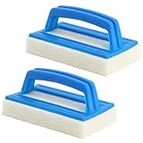 Roysmart 2 Stück Pool Schwamm Bürsten, Poolreinigung Handschrubber, Poolbürsten, Bürste Poolreinigung, Schwimmbad Bürste mit Griff Geeignet zum Reinigen von Schmutz und Moos
