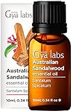 Gya Labs Ätherisches Öl aus australischem Sandelholz für Diffuser – 100 % reines natürliches australisches Sandelholzöl in therapeutischer Qualität für die Haut- und Aromatherapie (10ml)