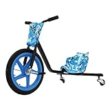 360° Pedal-Gokart,Kinderfahrzeug,Tretauto,Kinderspielzeug,Pedal-Gokart mit verstellbarem Sitz,Auffahrbares Spielzeug für Jungen Mädchen,Pedal Dreirad Dreirädriges Fahrrad(Blau Camouflage)