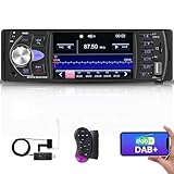 Hodozzy DAB Autoradio 1 Din mit Bluetooth, MP5-Player mit FM Radio, 1 Din Autoradio Unterstützung USB, SWC, U-Disk/AUX/TF, 7 Farben Backlight Einstellungen Bluetooth Freisprecheinrichtung