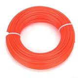 Trimmerfaden in leuchtendem Orange, 10 m x 2 mm Nylon für einfache Rasenpflege, kompatibel mit leichten Benzin-Trimmern (16 22 cc)