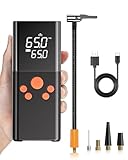 HENMI Tragbar Fahrrad Elektrische Luftpumpe, 150PSI (10,3 Bar) 6000mAh Elektrische Fahrradpumpe 5 Modus Akku Kompressor mit Digitalanzeige Manometer für Fahrrad, Auto, Motorräder, Bälle