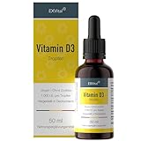 Vitamin D3 Tropfen – 25 μg - Laborgeprüft - 50ml - In MCT-Öl aus Kokos - Hochdosiert & in Premiumqualität, vegan