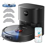 Airzeen Saugroboter mit Wischfunktion, Staubsauger Roboter mit Absaugstation, 5000Pa Saugkraft Saug und Wischroboter, LiDAR Navigation mit Mapping, APP, Alexa, für Teppich, Tierhaare, Q10 Pro