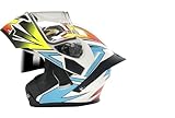 Motorradhelm Klapphelm ECE-Zertifiziert Motorradhelm Mit Doppelvisier Klapphelm Für Motorradfahrer Integralhelm für Männer Frauen Modisch Robust A,XL61-62CM