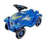 BIG-Bobby-Car Classic Police - Kinderfahrzeug mit Aufklebern im Polizei Design für Jungen und Mädchen, belastbar bis zu 50 kg, Rutschfahrzeug für Kinder ab 1 Jahr, blau