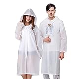 Vicloon Regenponcho, Regenponcho Einweg, 2/5 Stück Unisex Wiederverwendbar Transparent Regenmantel PEVA Tragbarer Wasserdicht Regencape Atmungsaktiv Regenjacke für Reisen, Wandern, Radfahren & Camping