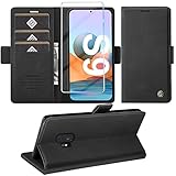 Handyhülle für Samsung Galaxy S9 Hülle mit Schutzfolie, Standfunktion Kartenfach Wallet Premium Leder Schutzhülle S9 Flip Case Cover Stoßfeste Klapphülle S9 5.8 Zoll (Black)