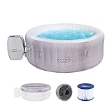 Bestway LAY-Z-SPA Cancun AirJet™ Whirlpool, 180 x 66 cm, 2-4 Personen, rund, graue Rattan-Optik