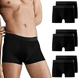 Falechay Boxershorts Herren Unterhosen Männer Baumwolle 6er Pack Retroshorts für Herren Ohne Kratzenden Zettel UnterwäSche Boxer Sportunterhosen für Herren Schwarz L