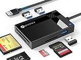 USB 3.0 SD Kartenleser, WARRKY Highspeed 7 in 1 SD Kartenleser, USB 3.0 für 3xUSB 3.0/ TF/MS/CF/SD Card Reader, kartenleseger?t für Windows XP/MAC OS/Chrome OS/Linux