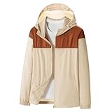 Generisch Sonnenjacke Damen Wasserdicht Atmungsaktiv Regenjacke Faltbar Windbreaker Leicht Regenmantel Outdoorjacke Mit Kapuze Softshelljacke Bequeme Weich Fahrradjacke für Wandern Regencape