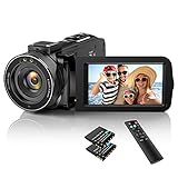 IXNAIQY 4K Videokamera Camcorder 48MP WiFi Vlogging Camera für YouTube 16X Digitale IR Nachtsicht 3' Touchscreen Kamera mit Fernbedienung, Mikrofon, Handstabilisator, Gegenlichtblende,2 Batterien